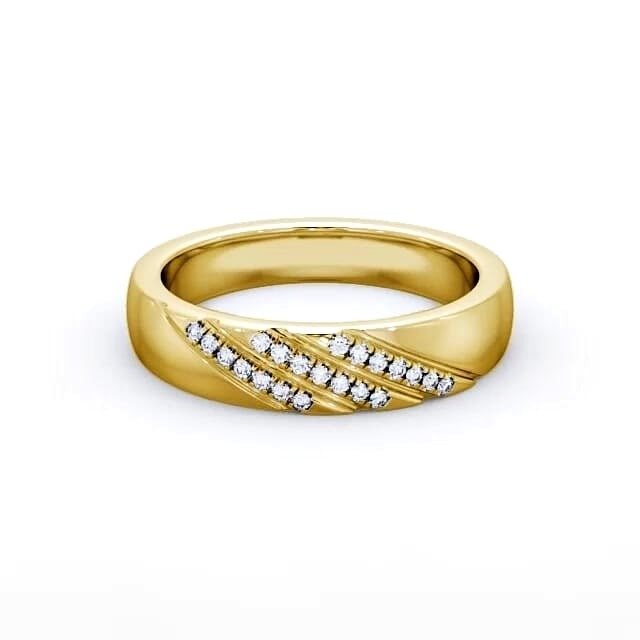 Vera 0.08ct Round Lab Diamond Diagonal Setting Ring 18K White Gold